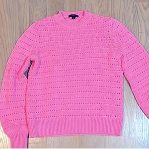 J Crew Pink Knitted Cotton Crewneck Sweater Womens Size Small.
